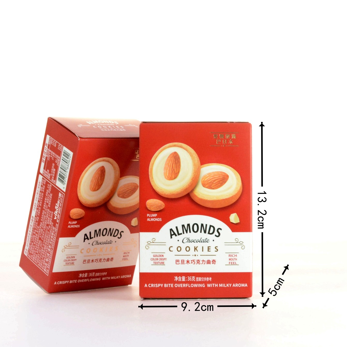 唯口爱巴旦木巧克力曲奇周岁喜宴升学伴手礼喜饼零食批发36g/4袋