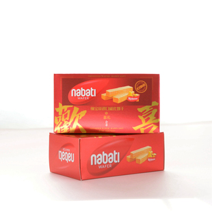 印尼进口丽芝士纳宝帝威化饼干喜礼欢喜28g/4枚装红色哑光长方形