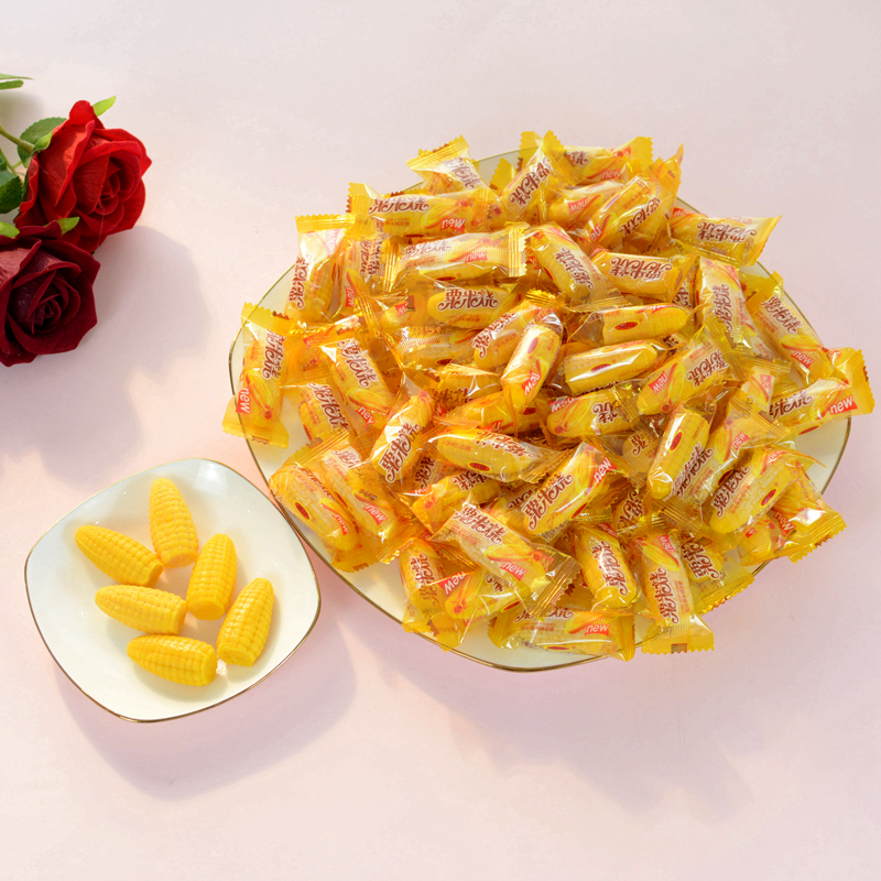 雅佳栗米烧软糖结婚满月周岁伴手礼喜糖黄色约40袋/斤