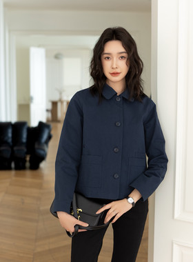 外套2025春装新款女装翻领单排扣短款风衣女小个子翻领夹克上衣
