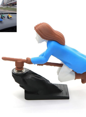 Wizard Broomstick Dashboard Ornament, Drifts Spins Car Decor