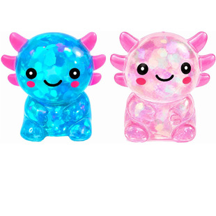 2pcs Axolotl Squishy Toy, Glitter Fidget Toys Cute  Squeeze