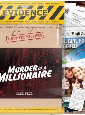 Cryptic Killer Unsolved Mystery Game Murder of a Millionaire