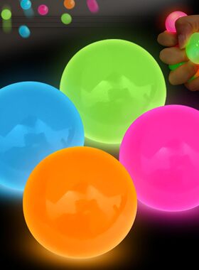 4Pcs Glow in The Dark Sensory Balls Stick to The Ceiling toy