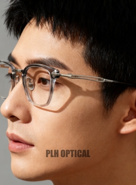 日系手工复古板材眼镜框时尚纯钛眼镜架男女款超轻防蓝光高度数