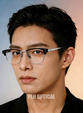 新款重工眉毛眼镜框镜架商务近视光学架可配近视有度数防蓝光机能