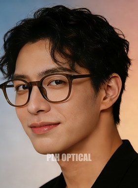 新款PLH817镜架日系复古椭圆板材眼镜防蓝光近视防辐射可配近视