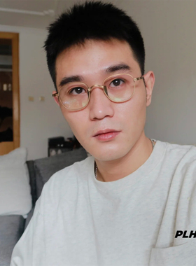 PLH8016万年龟款纯钛眼镜框手工椭圆复古文艺小脸超轻配高度近视