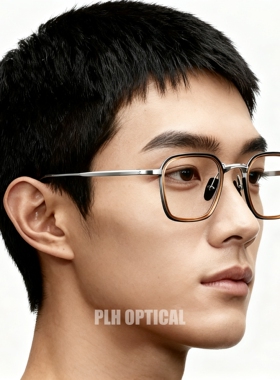 定制时尚纯钛眼镜小方框增同款永bbury网红镜可配近视眼镜防蓝光