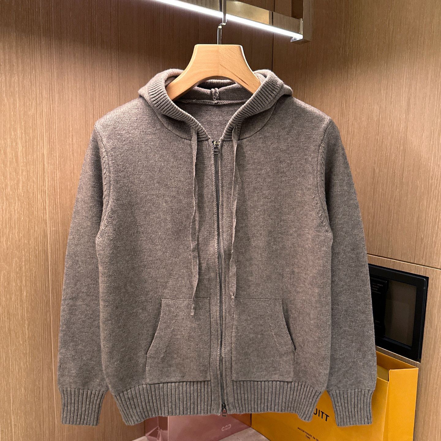 开衫针织衫连帽拉链毛衣外套复古