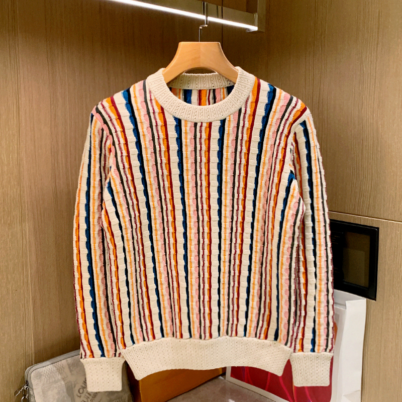 套头针织衫圆领精纺麻花毛衣保暖