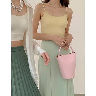 爱与南希十三行2025夏季原创百搭纯色U领弹力修身吊带美背女