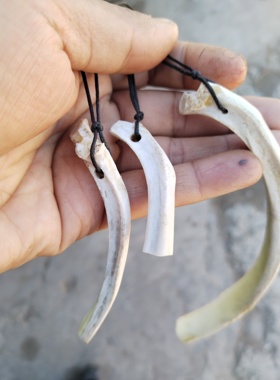 DIY项链仿狼牙项链骨雕牙雕挂件小饰品羊脊椎骨胸骨制作千奇百怪