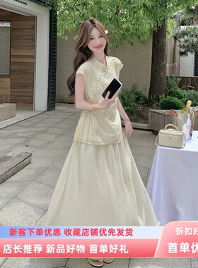 26衬衫无品牌/无注册商标中式国风上衣宽松裙套装W445P195K298