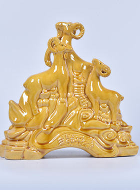 十二生肖羊办公室陶瓷家居装饰