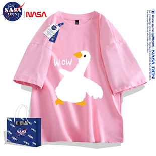 青年潮流印花时尚 NASA联名重磅短袖 T恤衫 男女夏季 港风纯棉宽松衣