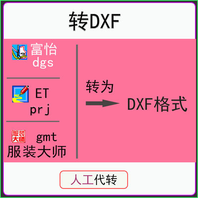 转dxf 富怡dgs 服装大师gmt ET prj转dxf格式服装CAD转换文件格式