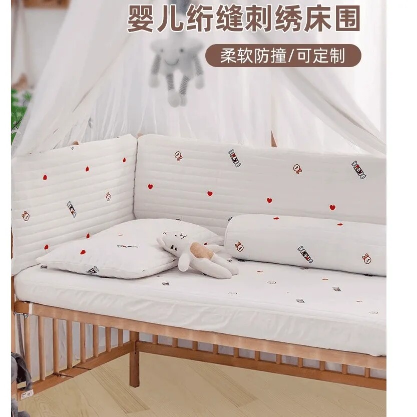 弹棉匠床围防撞拼接床护栏纯棉图片