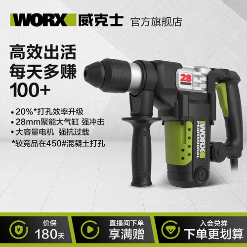 威克士工业级电锤大功率