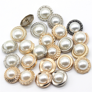 珍珠纽扣女上衣百搭小外套扣子羊绒大衣扣休闲西装扣金属