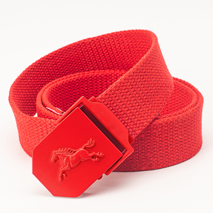 本命年红腰带马年结婚男士女士编制老年人潮流裤腰带百搭帆布皮带
