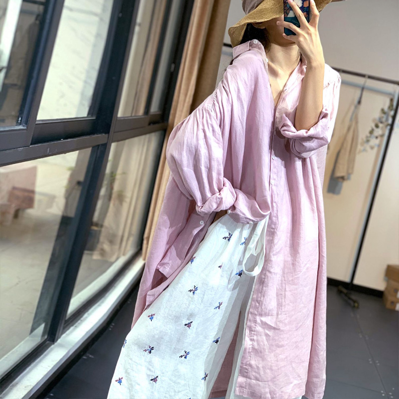 素凡卡森女系宽松纯色简约衬衫