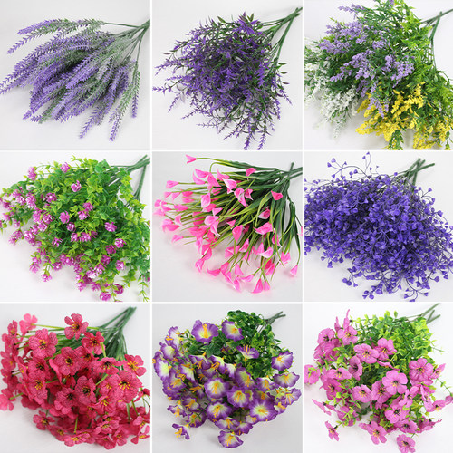假花塑料花仿真尤加利春草薰衣草