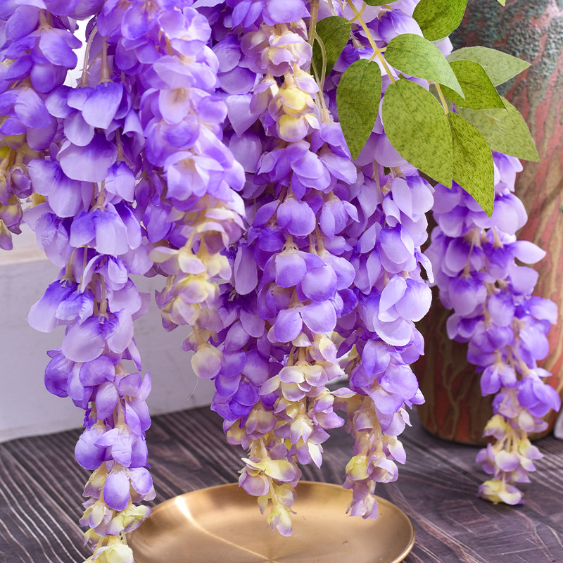 仿真阿勃勒巨型紫藤花长枝假花串
