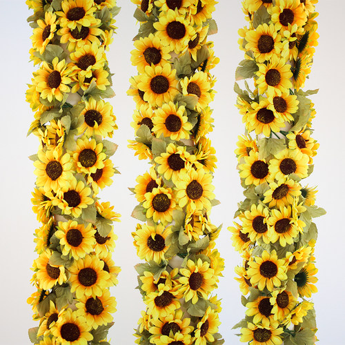 仿真向日葵花太阳花藤条管道装饰