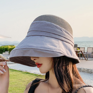 帽子女韩版 渔夫帽大沿时尚 新款 夏季 出游户外防紫外线遮阳防晒帽