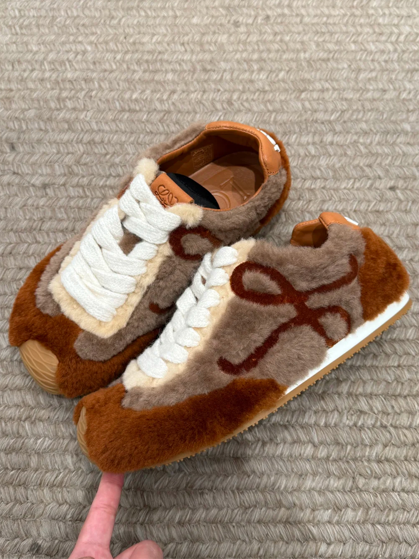 thumbnail for New Autumn and Winter Retro German Training Shoes for Women, Thick-Soled Casual Sports Sneakers, Versatile Forrest Gump Shoes with Fur Design, German Training Shoes