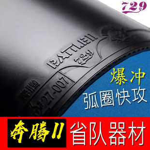 729奔腾2省队器材乒乓球拍胶皮爆冲弧圈快攻粘性蓝海绵省狂反胶