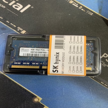 SK海力士4G 1RX8 PC3L-12800S 1600笔记本内存条HMT451S6DFR8A-PB