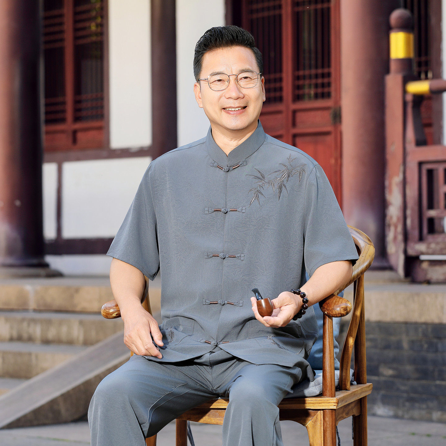 冰丝新款夏季短袖唐装中国风套装