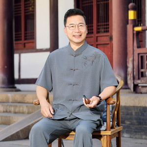 冰丝新款夏季短袖唐装中国风套装
