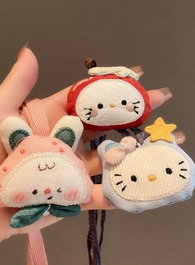 韩版卡通充棉兔子猫咪项链女高级感森系卫衣甜美吊坠简约配饰新款