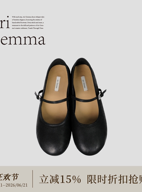 Ari Gemma｜气球·磨砂头层牛皮复古感圆头极简设计手工玛丽珍