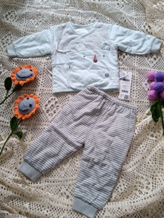 安宝儿薄棉婴儿衣服秋冬棉服初生连体哈衣爬服冬装保暖棉衣外出服
