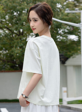 儿童短袖T恤女童中大童夏季薄款女生舒适圆领套头上衣童装夏天