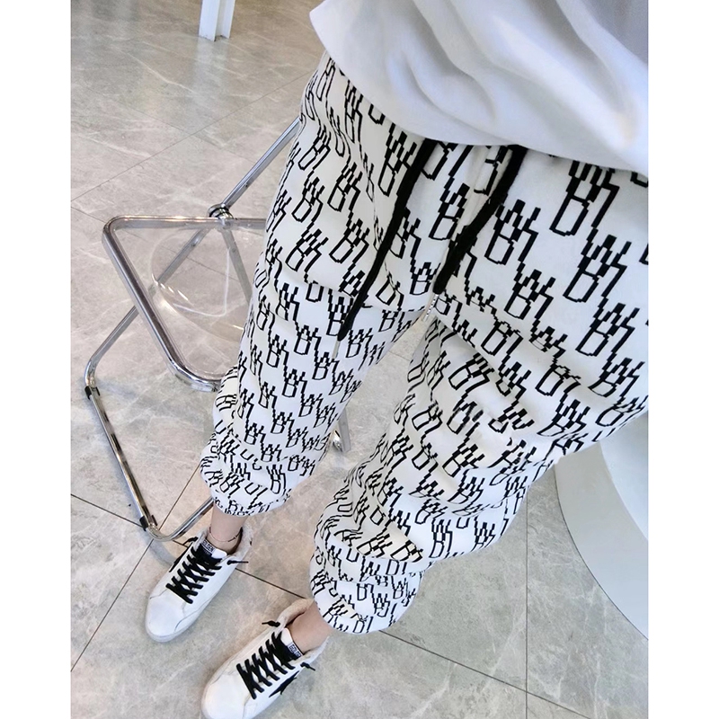 欧洲站2024春夏新款韩版运动裤字母休闲哈伦裤百搭萝卜裤卫裤女潮