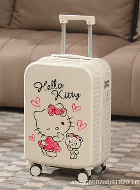 新款2026拉杆箱20寸登机18寸行李箱HELLOKITTY卡通可爱黑色库旅行