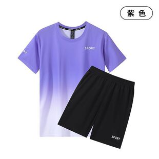 休闲男女款运动套装冰丝速干百搭短袖跑步透气夏季健身训练两件套