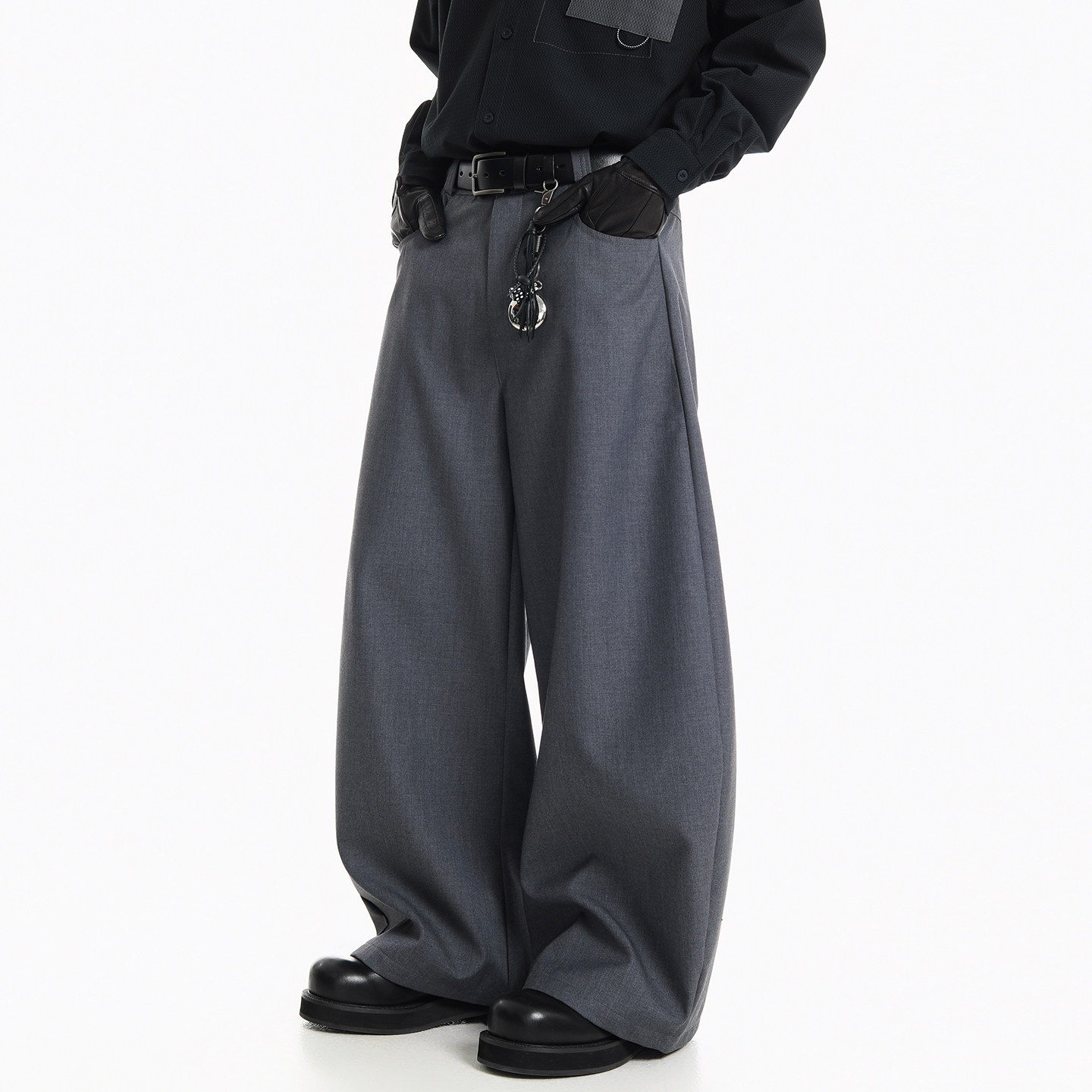 怕生的鹿美式复古垂感廓形西裤cleanfit男女宽松高级感弯刀休闲裤,男装,西裤,淘宝优惠券,粉丝福利购,淘宝优惠卷