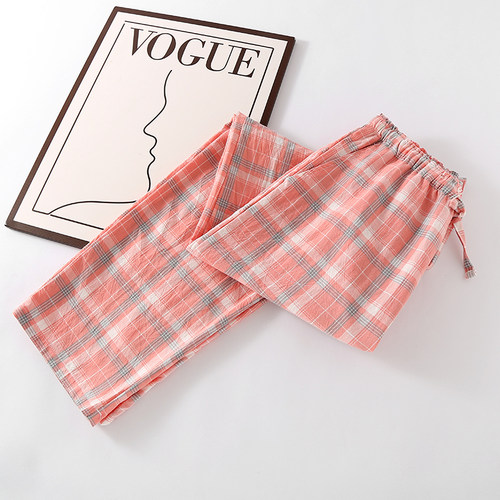 居之伴长裤纯棉女士棉布透气睡裤