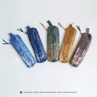 【笔袋】多彩植物染手工扎染环保水洗牛皮纸系列原创文具袋包