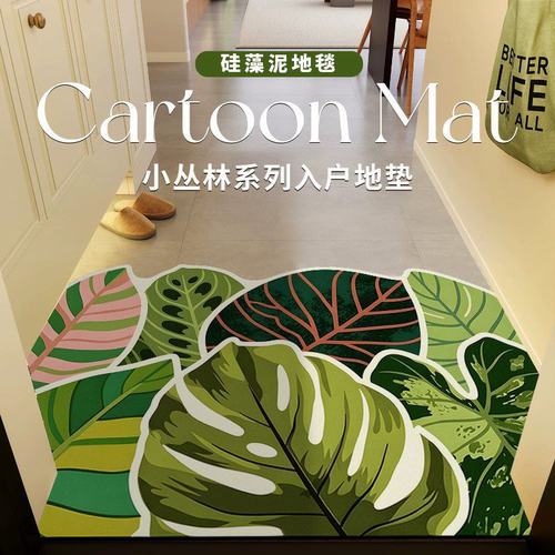 小清晰硅藻泥入户门地垫高级感玄关进门垫门口脚垫加厚耐脏可裁剪