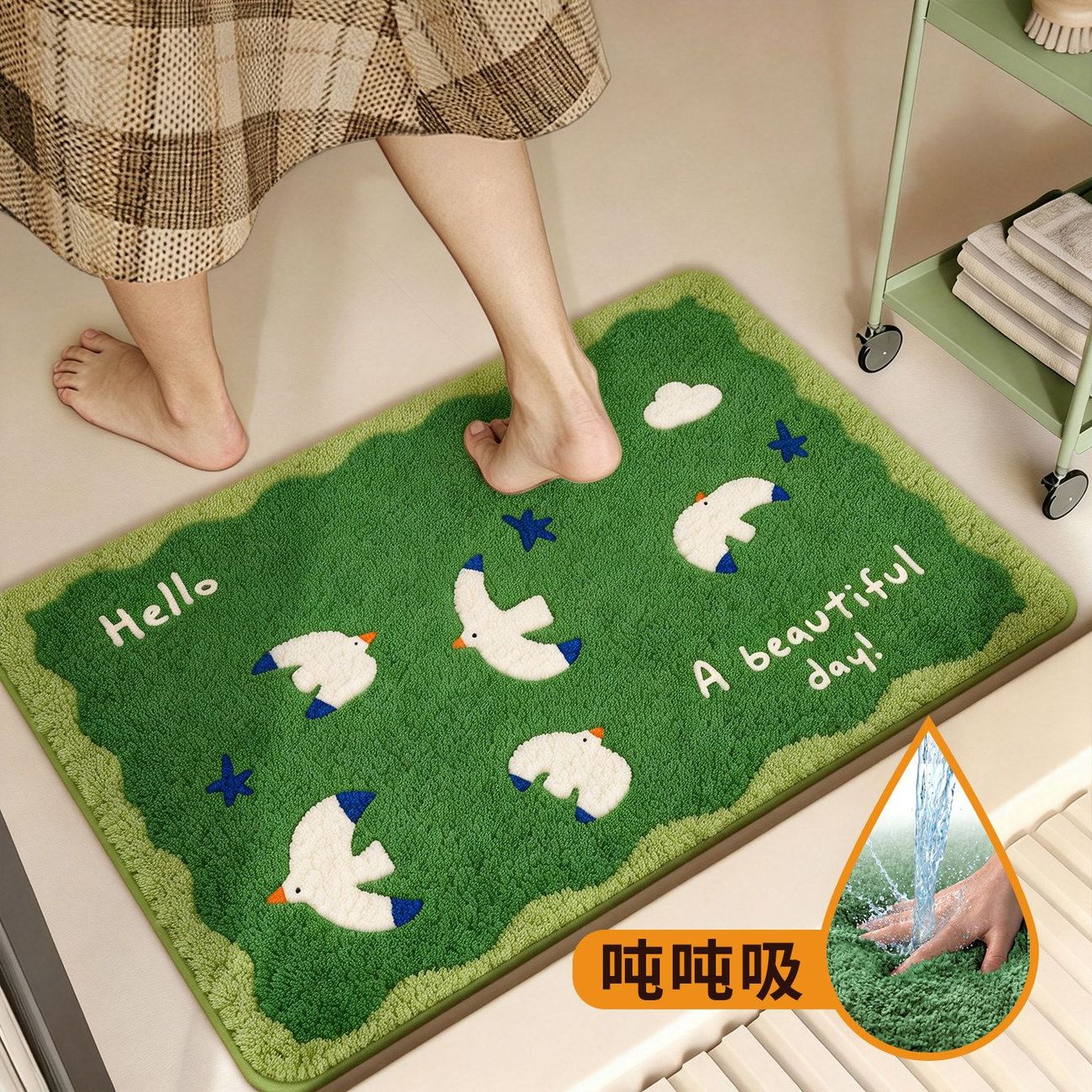卫生间地垫2026新款浴室吸水垫厕所门口速干地毯卫浴淋浴房防滑垫