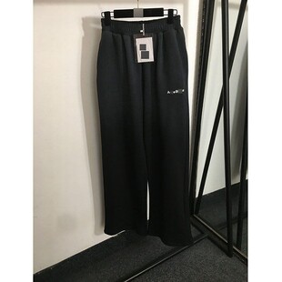 深圳南油跨境外贸热销新款韩系女装简约字母印花运动休闲阔腿长裤