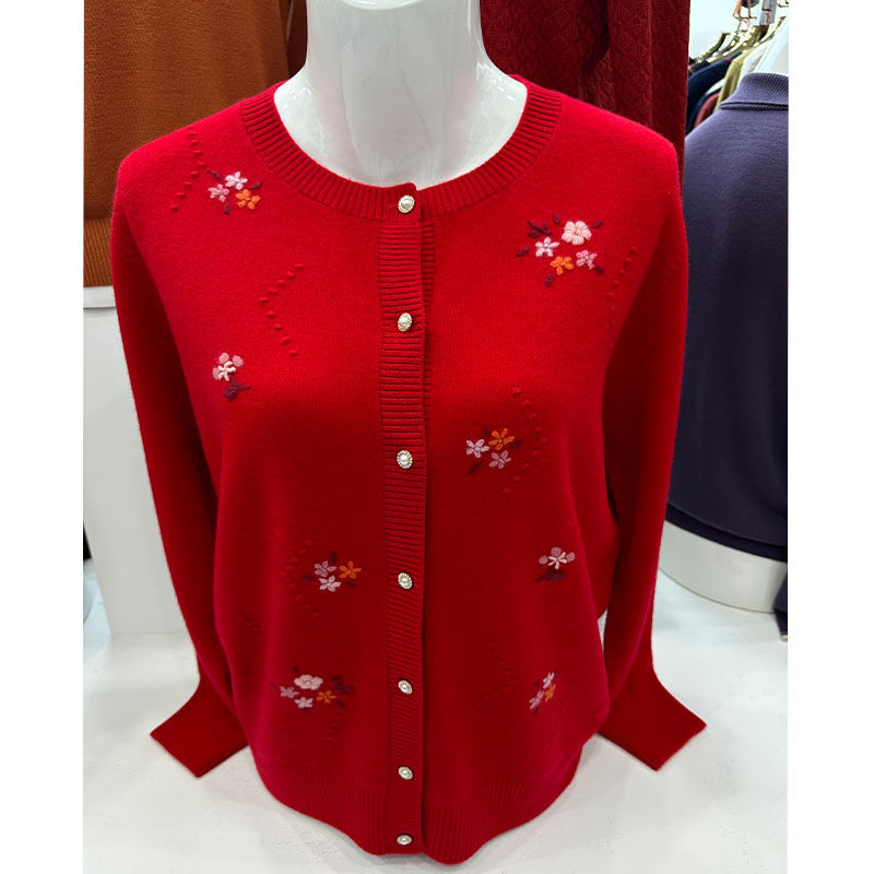 妈妈的开衫秋装2025新款毛衣外套中老年女羊绒衫卡迪绒望羽羊毛衫,女装/女士精品,中老年女装,淘宝优惠券,粉丝福利购,淘宝优惠卷