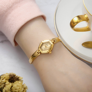 海达手表银色酒桶方形简约刻度大气手链手镯石英女表库存全新